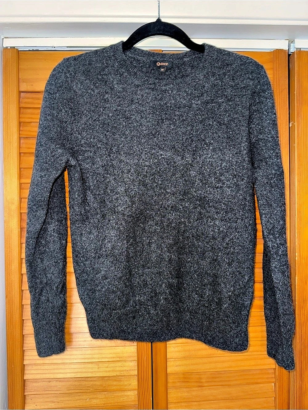 Quince Mongolian Cashmere Crewneck Sweater Gray Medium
